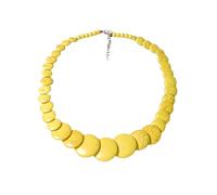 Gargantilla de disco redondo bohemio para mujer, cuentas de bola turquesa colorida, collar con colgante de piedra natal, cadena ajustable, hecha a mano, piedra festiva, carnaval, fiesta, joyería Y2K
