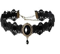 Gargantilla De Encaje Gótico Con Gemas De Cristal Vintage Para Mujer, Collar De Encaje Negro Gótico Hecho A Mano Para Fiesta De Disfraces Punk De Halloween, Gargantilla De Vampiro De La Corte Real