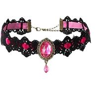 Gargantilla De Encaje Gótico Con Gemas De Cristal Vintage Para Mujer, Collar De Encaje Negro Gótico Hecho A Mano Para Fiesta De Disfraces Punk De Halloween, Gargantilla De Vampiro De La Corte Real
