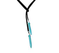 Gargantilla de moda con dije de cuerda larga, color negro y marrón, terciopelo de cuero, joyería para mujeres y niñas, collares de turquesa de cuero gótico vintage con colgante, talla única, como se