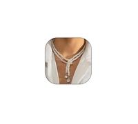 Gargantilla de perlas vintage para mujer, multicapa, para novia, boda, joyería, Short, Perla, No es una piedra preciosa