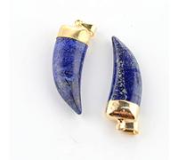 Gargantilla de piedra natural con forma de media luna con diferente collar de piedra genuina, joyería de meditación, lapislázuli