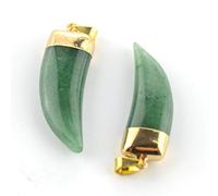 Gargantilla de piedra natural con forma de media luna con diferente collar de piedra genuina, joyería de meditación, aventurina verde