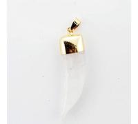 Gargantilla de piedra natural con forma de media luna con diferente collar de piedra genuina Joyería de meditación-Cuarzo transparente