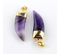 Gargantilla de piedra natural con forma de media luna con diferente collar de piedra genuina Joyería de meditación-Amatista