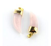 Gargantilla de piedra natural con forma de media luna con diferente collar de piedra genuina Joyería de meditación-Cuarzo rosa