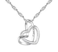 Gargantilla de plata de ley 925 con forma de lágrima, corazón y piedra natal, para mejor amiga, personalizable, para mujer, joyería de diamantes y regalo para el día de la madre y para mamá,