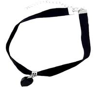 Gargantilla de terciopelo Gargantilla Elástica de Moda Collar Ajustable con Colgante de Cristal Niñas Negras Lovely And Practical