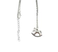 Gargantilla en capas con dije de caballo texturizado, elegante y moderno collar delicado para mujer