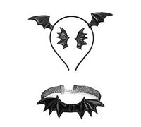 Gargantilla gótica oscura para niñas con alas de diablo, diadema gótica con alas de murciélago, gargantilla multiusos