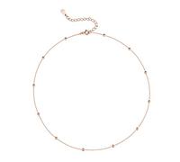 Gargantilla minimalista de cuentas de bola de plata de ley para mujeres, adolescentes y niñas, cuentas satélite, cadena ajustable, gargantilla simple, chapado en oro rosa