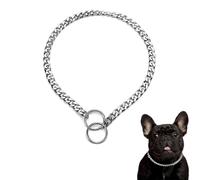 Gargantilla para perro, tamaño mediano, cadena P, estrangulador de metal, resistente, martingala, para perros de raza XS, S, M, L, grande, XL, M