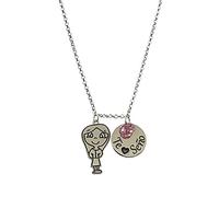 Gargantilla plata Ley 925m cadena TE CORAZÓN SEÑO rolo 43 cm. profe