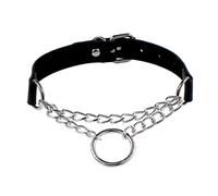Gargantilla Punk de PU, Gargantilla gótica con Junta tórica, Collar de Cadena de aro para Mujer, Collar Negro, Collar grifos para el hogar