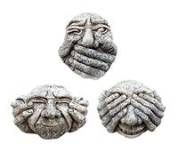 Gárgolas de Resina con Efecto de Piedra de 3 Piezas, Figuras de jardín Colgantes para Colgar en la Cerca, Escuchar, Ver, no Hablar Mal
