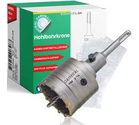 GARHWAL Juego de brocas huecas de 82 mm de diámetro con soporte SDS-PLUS y una broca de centrado, resistente a los golpes martillados, brocas de corona, broca para enchufes, por ejemplo, ladrillos de