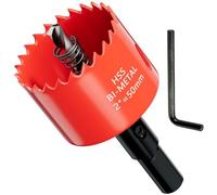 GARHWAL Sierra perforadora bimetálica de 50 mm, broca perforadora, con adaptador triangular y broca de centrado. Corte preciso y rápido de madera, plástico, placas de yeso, placas de metal finas y más