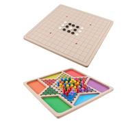 GARIOUANS 1 Juego Educativo de Mesa de Damas y Gobang de Madera para para Fiestas y Diversión Familiar Habilidades Sociales y Competitivas