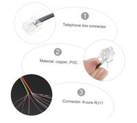 GARIOUANS 10 piezas Cable Telefónico de Núcleos Metros Resistente Temperaturas y Corrosión con Conector para Línea Fija de Unidades Carcasa de PVC Duradera y Señal para Uso Doméstico y