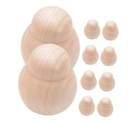 GARIOUANS 10 piezas Figuras de Madera sin Pintar para Manualidades Decoración de Jardín y Bricolaje Muñecos de Madera Natural Lisos para Pintar y Personalizar para Habitaciones Oficinas y