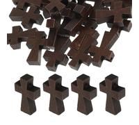 GARIOUANS 100 Piezas Mini Crucifijos de Madera para Hacer Joyas Collares y Pulseras Colgantes Pequeños de Fe y Accesorios Artesanales Religiosos