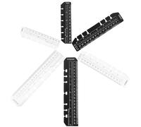 GARIOUANS 12 Marcadores de Página de Plástico para Agenda A5 A6 A7 Regla de Dibujo Portátil y Marcapáginas Multifuncional 12 Piezas Negras y Transparentes para Oficina y Lectura