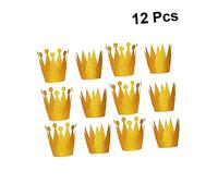 GARIOUANS 12 piezas Coronas de Cumpleaños para Adultos Accesorios para Fiesta con Diseño de Príncipe y Princesa Dorado Incluye Cuerda de Metros para Decoración y Uso Celebraciones
