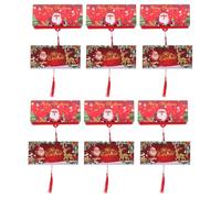 GARIOUANS 12 Piezas Sobres Rojos para Dinero Navidad con Ranuras Organizador de Tarjetas para Fiesta y Regalos Porta Dinero Sorpresa para Intercambios Navideños