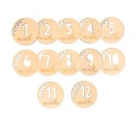 GARIOUANS 12 piezas Tarjetas de Crecimiento de Madera Huecas para Recién Nacidos para Fotos de Mensuales Accesorio Fotográfico para Primer Año de Niña