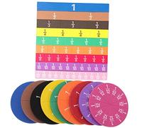 GARIOUANS 2 Conjunto Educativo de Círculos Fraccionarios Magnéticos Juguetes Manipulativos de Matemáticas para Visuales de Enseñanza con Colores Vibrantes para Aprender Fracciones