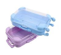 GARIOUANS 2 Piezas Mini Maleta Transparente Rígida para Almacenamiento y Dulces Caja Organizadora Ligera para Joyas y Recuerdos de Viaje Azul y Morado para Fiestas y Bodas
