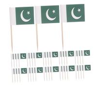 GARIOUANS 200 Piezas Palillos con Bandera de Pakistán Mini para Decoración de Pasteles y Aperitivos Palillos para Fiesta y Postres Toppers para y Snacks
