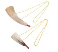 GARIOUANS 2piezas Trompeta Vikinga Cuerno de Guerra Cuerno de Buey Instrumento Medieval Unidades Accesorio para Fiesta de Halloween Vikingo de Cosplay