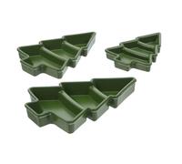 GARIOUANS 3 Piezas Platos Miniatura con Diseño de Árbol de Navidad Bandejas Pequeñas para Casa de Muñecas Accesorios de Cocina Miniatura para Simulación Decoración Festiva