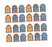 GARIOUANS 30 Piezas Miniature Wooden Dollhouse Windows Vintage Style Mini Garden Window Frames For DIY Crafting Micro Landscape Decoration and Dollhouse Accessories