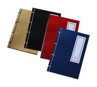 GARIOUANS 4 Piezas Cuadernos Vintage con Encuadernación Car Line Papel para Caligrafía de Notas Temático Kung Fu Portátiles para Oficina y Escuela