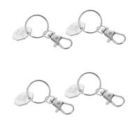 GARIOUANS 4 Piezas Llaveros Inoxidable para Fichas de Carrito de Supermercado de Portátiles y Resistentes para Hombres y Mujeres Token para Compras y Gestión de Llaves