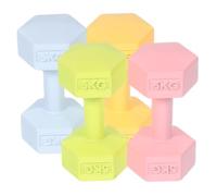 GARIOUANS 4 Piezas Mini Dumbbells de Pesas para Juguetes de Gimnasio Miniatura para Casa de Muñecas Accesorios Deportivos de Fitness Compactos y Portátiles para Rol