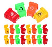 GARIOUANS 40 Piezas Mini Trash Can Infantil de Reciclaje Mini Contenedores de Basura de Plástico Resistente con Tapa para Casa de Muñecas y Aprendizaje Montessori Accesorios para Camiones de
