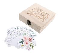 GARIOUANS 50piezas Tarjetas de Predicción para Shower Tarjetas de Consejos y Cuestionario para Interactivos con Caja de Madera para Recuerdos y Decoración de Fiesta