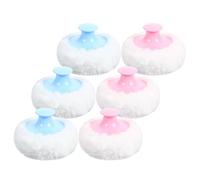 GARIOUANS 6 Piezas Borlas de Talco para Suaves y Delicadas, 6 Piezas (3 Azul Claro 3 Rosa), Aplicador para Polvos Sueltos y Sarpullido por Calor, Kit de Borlas Cosméticas para Cuidado
