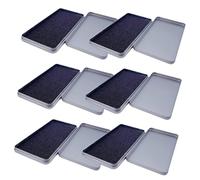 GARIOUANS 6 piezas Caja Metálica de Almacenamiento para Funda de Móvil Organizador Ligero con Tapa Caja de Resistente para Protector de Pantalla de Unidades Plata