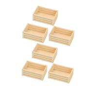 GARIOUANS 6 piezas Canastas Decorativas de Madera Natural para Almacenaje Escena de Mini Supermercado y