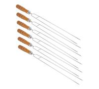 GARIOUANS 6 Piezas Etiqueta De Hornear Inoxidable Carne Interrogatorio Brochetas De Campamento Brocheta De Barbacoa Accesorios Para Barbacoa Palitos