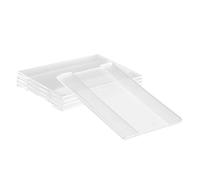 GARIOUANS 6 piezas Soporte Acrílico Versátil para Etiquetas de Precio Portatarjetas Horizontal Transparente Exhibidor Compacto para Tienda y Publicidad