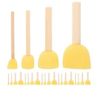 GARIOUANS 60 Pinceles de Esponja Redondos con Mango de Madera para Pintar, Juego de 60 Unidades, Herramientas de Esponja para Manualidades y Arte Escolar, Kit Creativo para Pintura