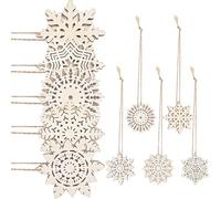 GARIOUANS Adornos Navideños Colgantes de Madera de Abedul 7 CM 10 Piezas Doble Capa para Manualidades DIY Decoración de Árbol y Fiesta Navideña Colgantes para Colorear y Personalizar