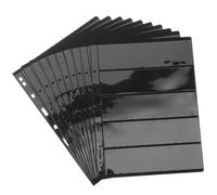 GARIOUANS Álbum de Sellos Estándar 10 Hojas Sueltas Doble Cara 9 Agujeros Base Negra 5 para Colección de Sellos y Almacenamiento Postal, Libro Hojas Sueltas para Filatelia y Colección