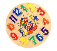 GARIOUANS Bloques de Reloj de Madera para Juguete Didáctico de Cognición de Educativo para Preescolar con Colores Brillantes y Diseño Seguro para Desarrollo Infantil