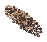 GARIOUANS Botones de Cáscara Natural Redondos 15 Mm, 120 Piezas, 2 Agujeros para Coser, Decoración para Suéteres, Manualidades y Proyectos de Crochet